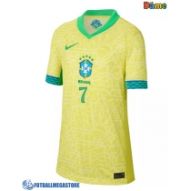 Fotballdrakt Dame Brasil Vinicius Junior #7 Hjemmedrakt Copa America 2024 Kortermet